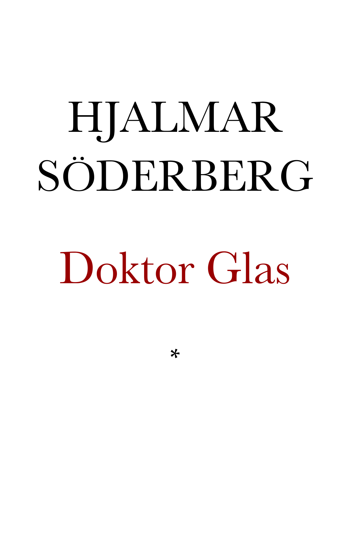 Doktor Glas ebook cover