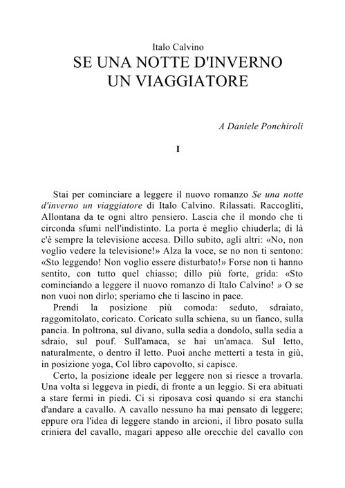 Se una notte d'inverno un viaggiatore ebook cover