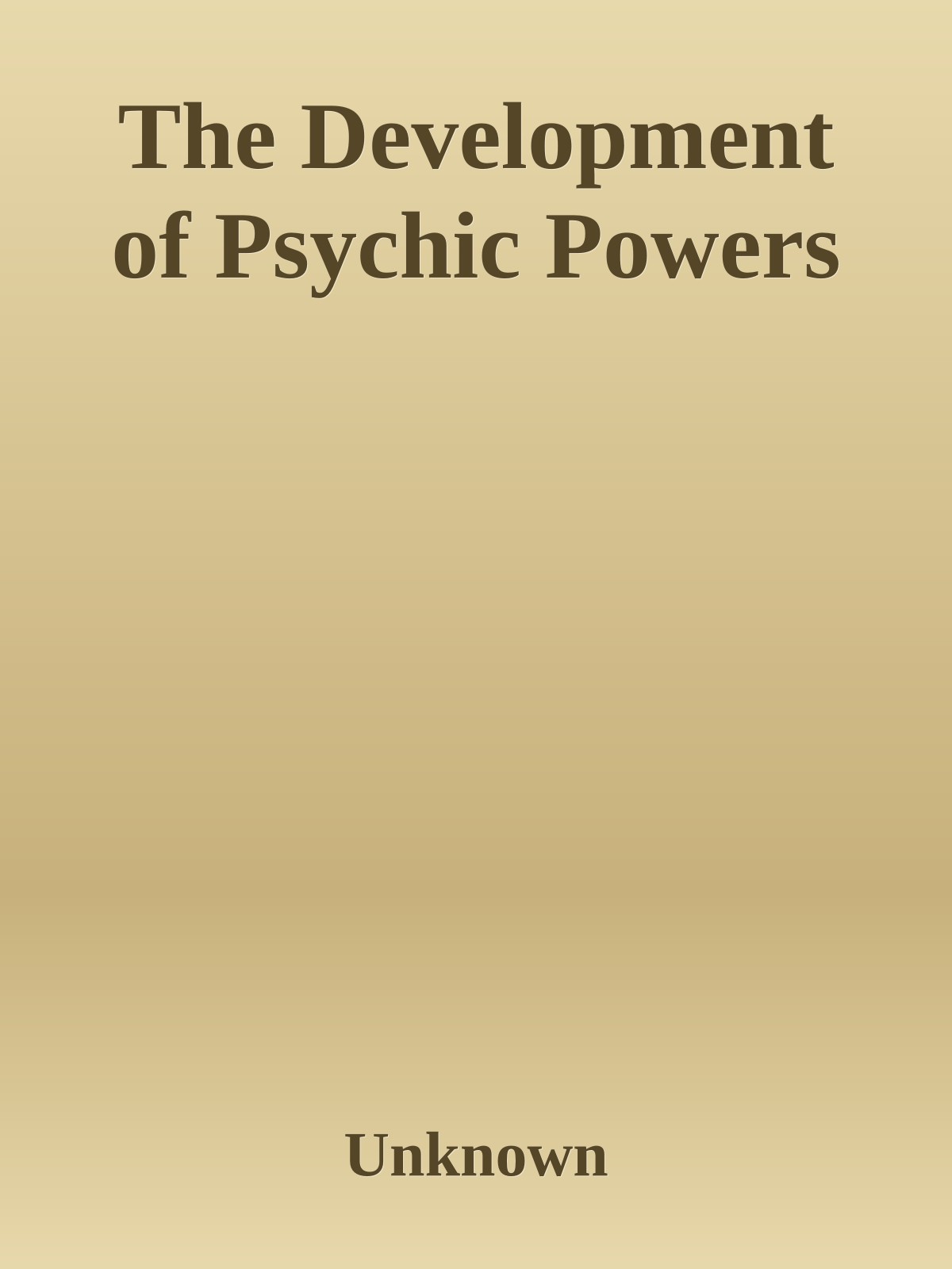 The Development of Psychic Powers ebook cover