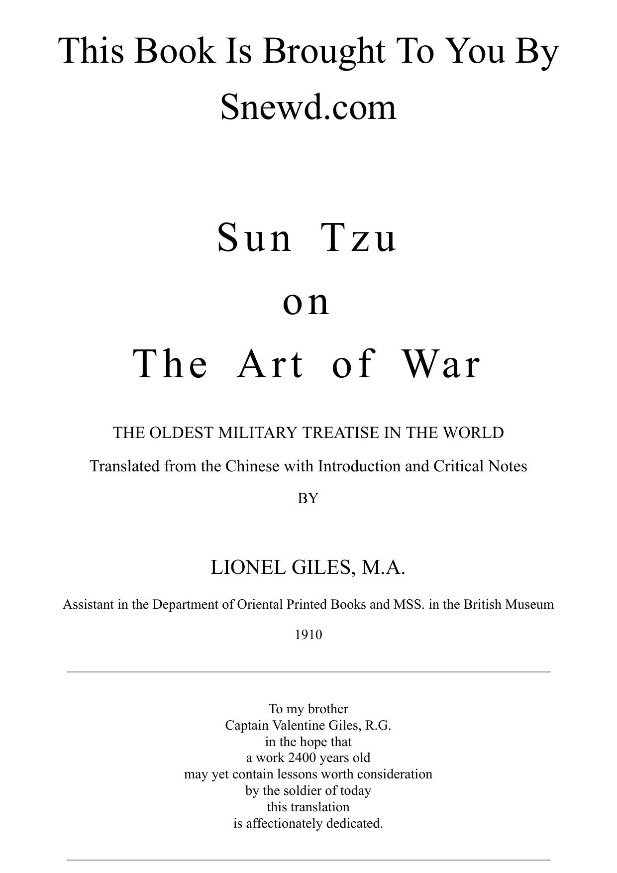 The Art of War ebook cover