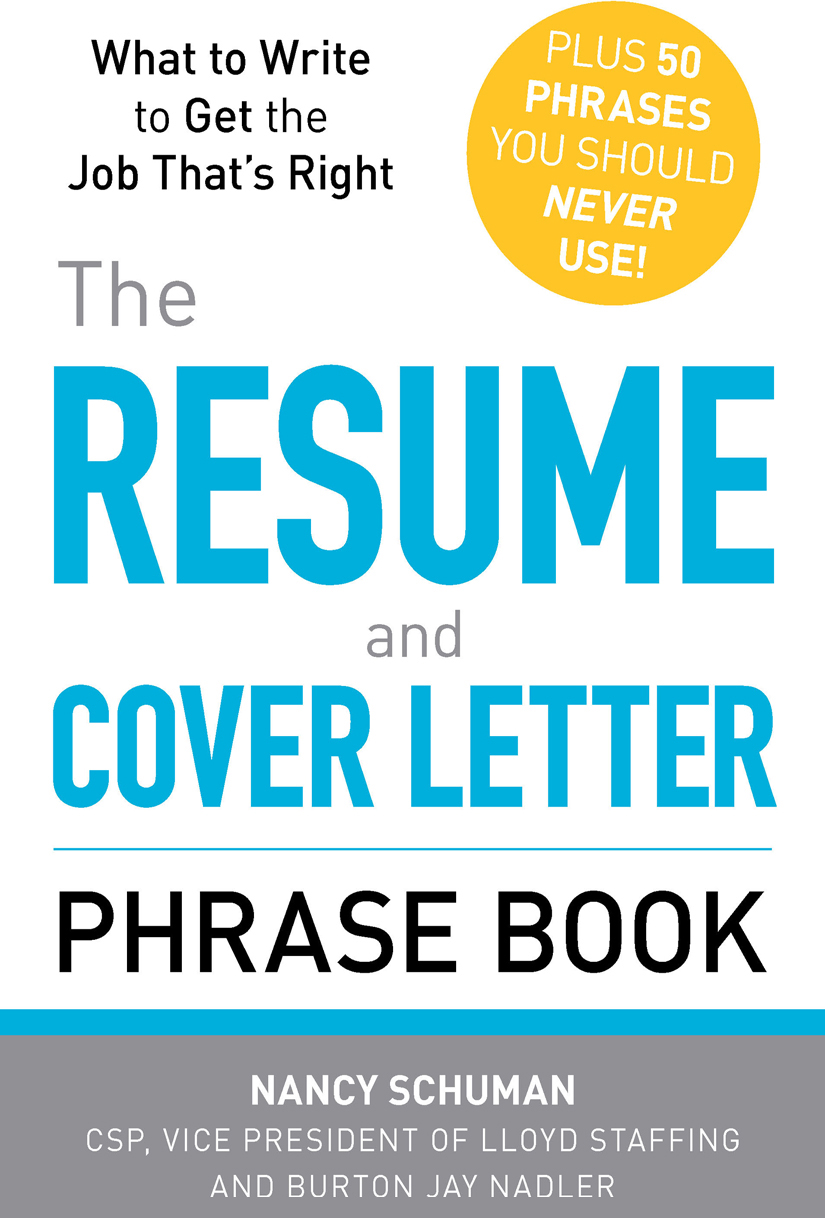 The Resume and Cover Letter Phrase Book ebook cover