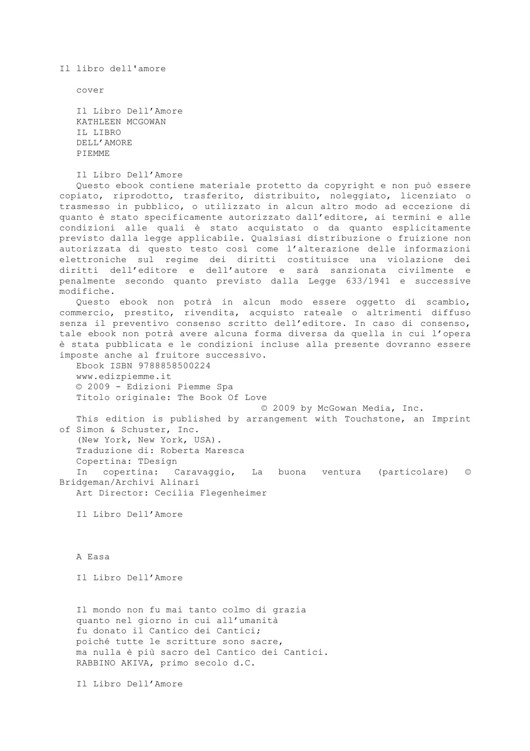 Il libro dell'amore ebook cover