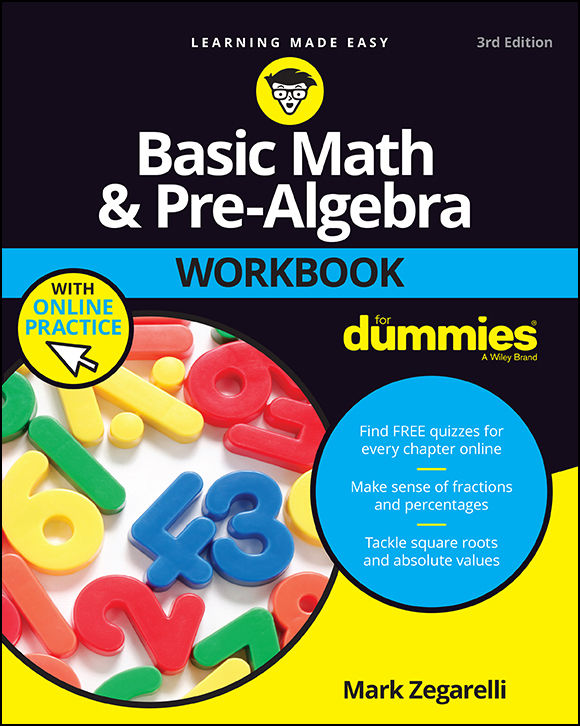 Basic Math and Pre-Algebra Workbook For Dummies ebook cover