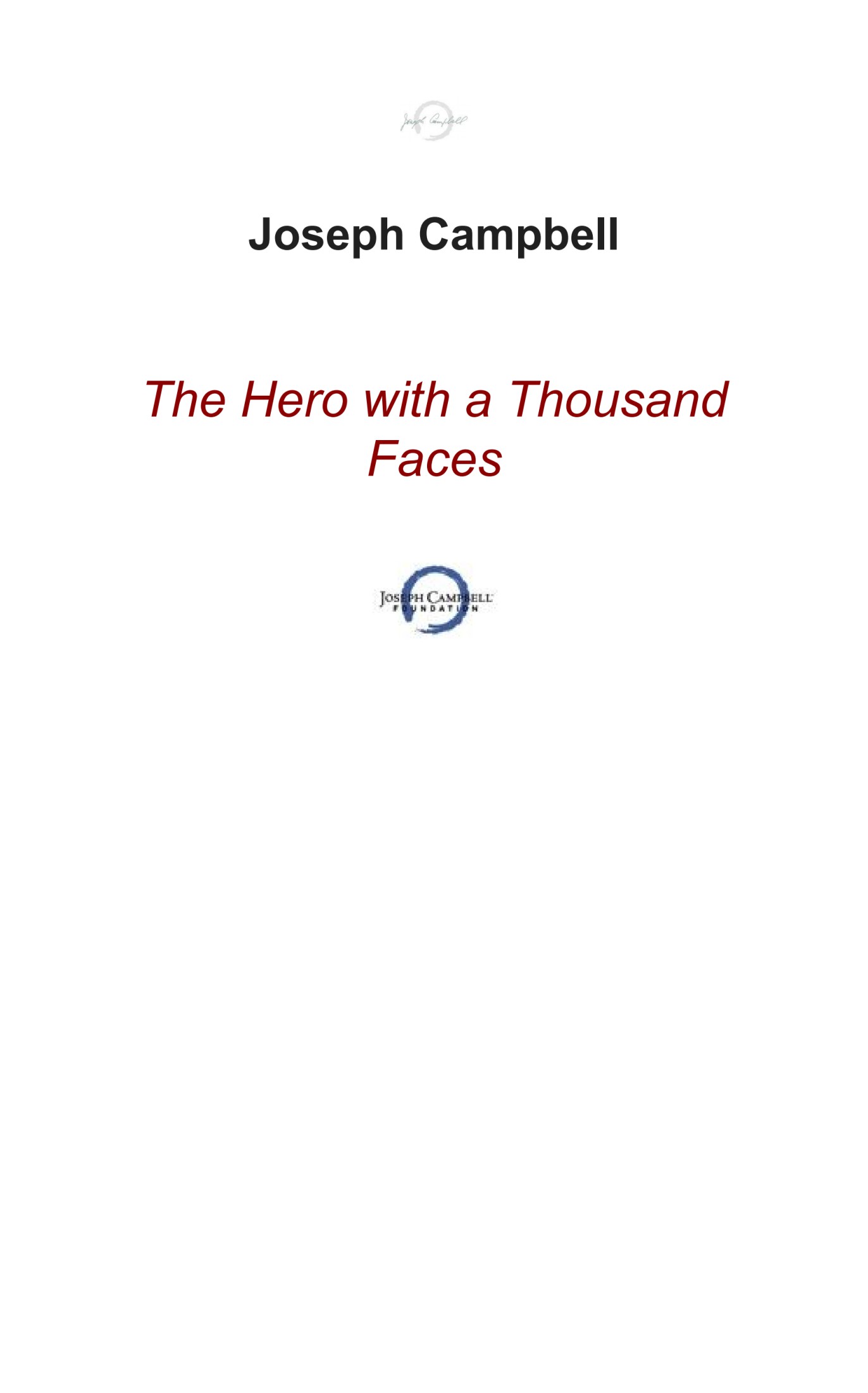 The Hero With a Thousand Faces ebook cover