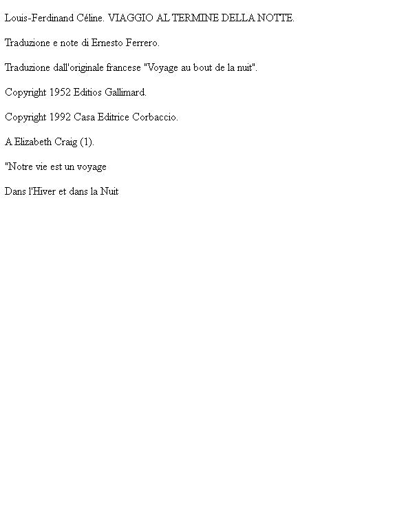 Viaggio Al Termine Della Notte ebook cover