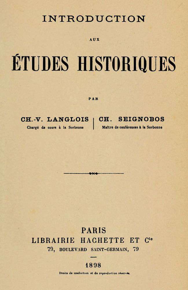 Introduction aux &Atilde;&copy;tudes historiques ebook cover