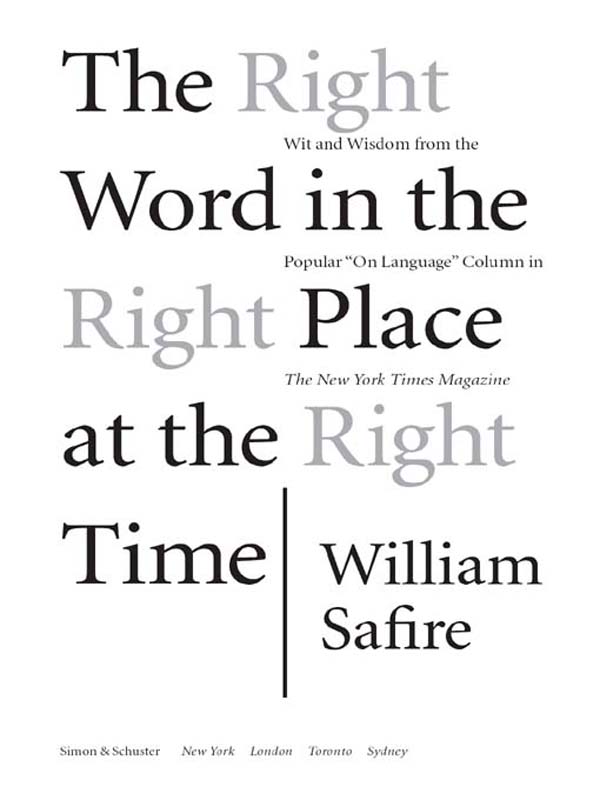 The Right Word in the Right Place at the Right Time ebook cover