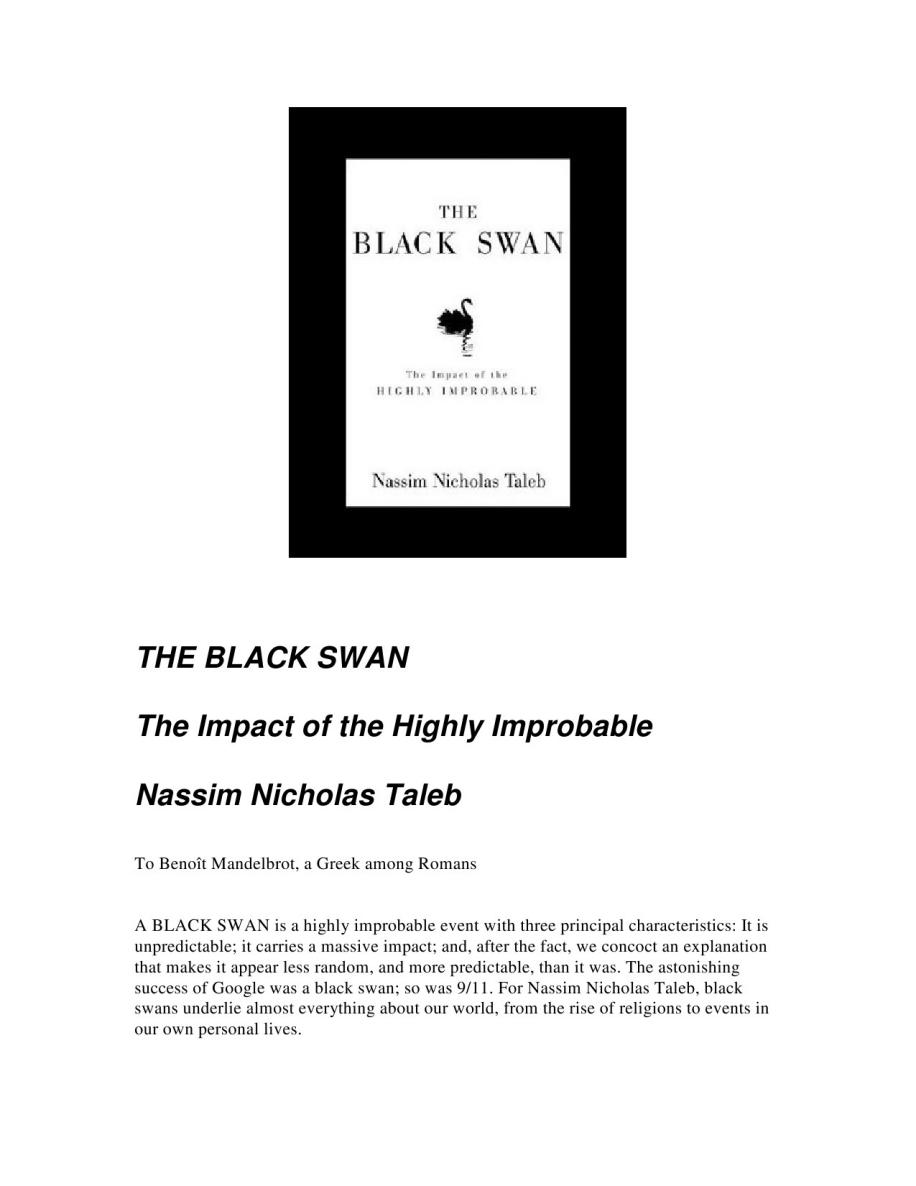 Taleb, Nassim Nicholas - The Black Swan, The Impact Of The-205 ebook cover