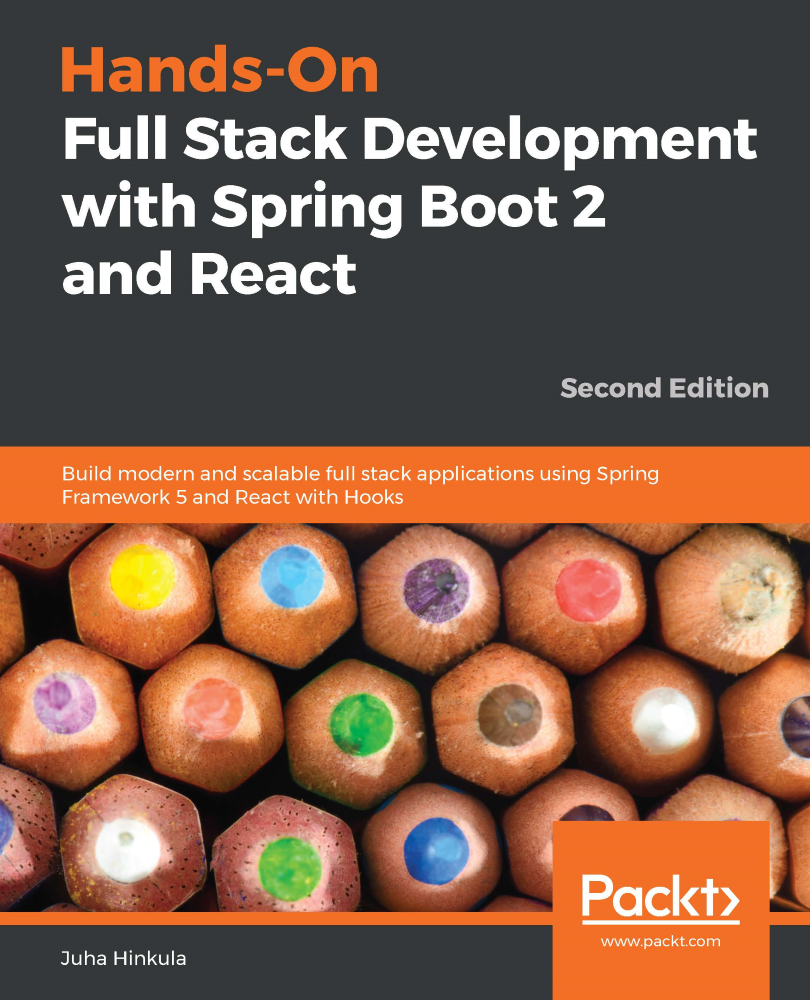 Hands-On Full Stack Development with Spring Boot 2 and React ebook cover