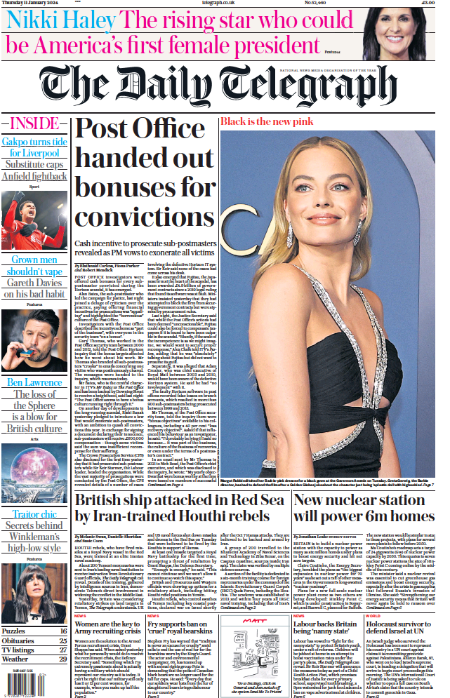 The Daily Telegraph (11 Jan 2024) ebook cover