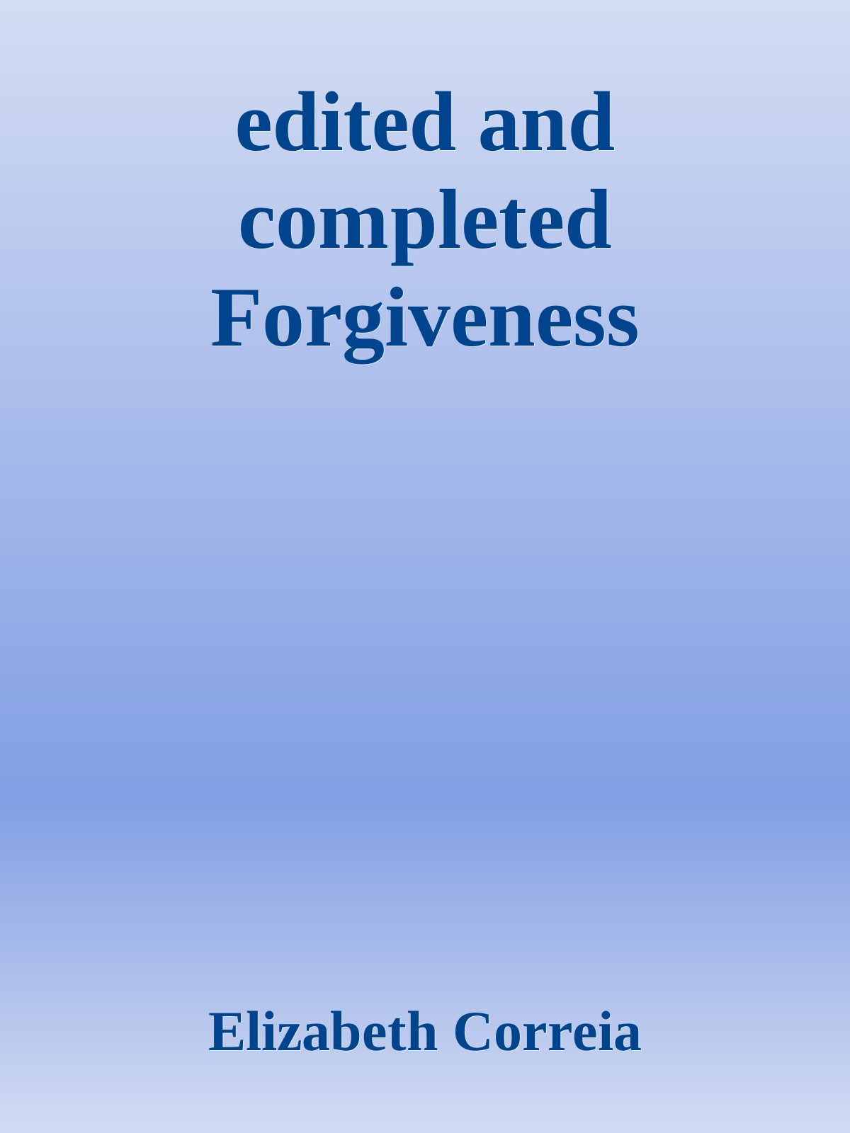 edited and completed Forgiveness ebook cover