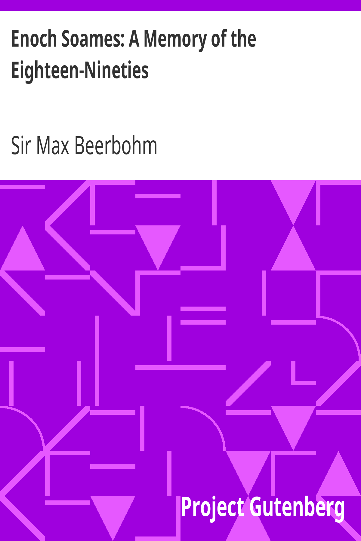 Enoch Soames: A Memory of the Eighteen-Nineties ebook cover