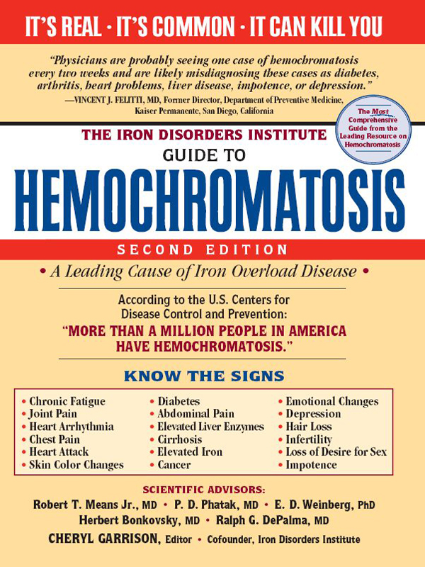 The Iron Disorders Institute Guide to Hemochromatosis ebook cover