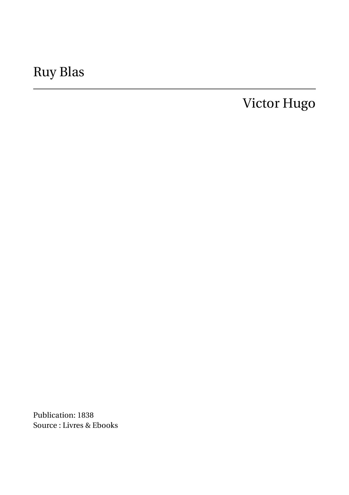 Ruy Blas ebook cover