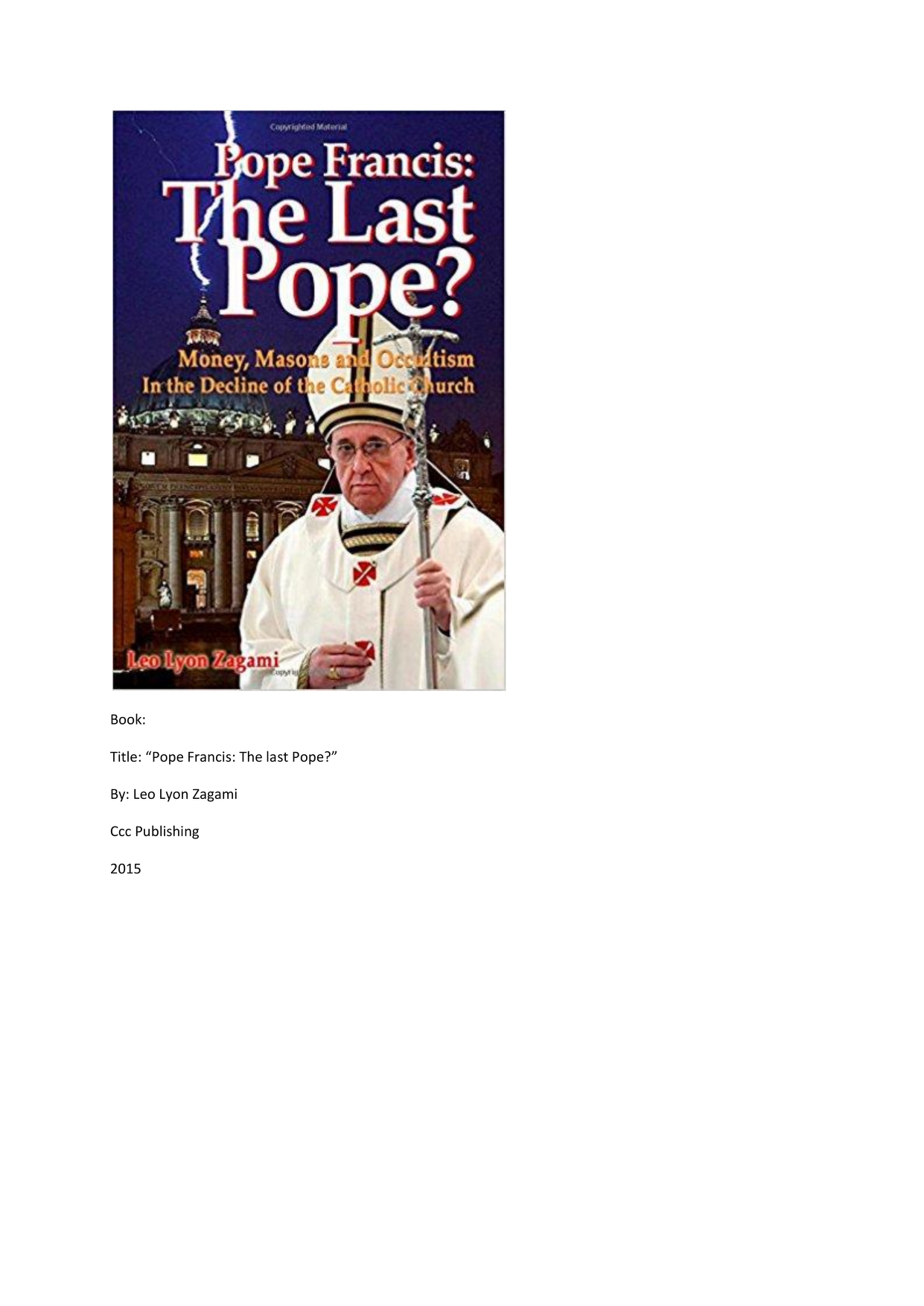 Pope Francis The Last Pope ebook cover