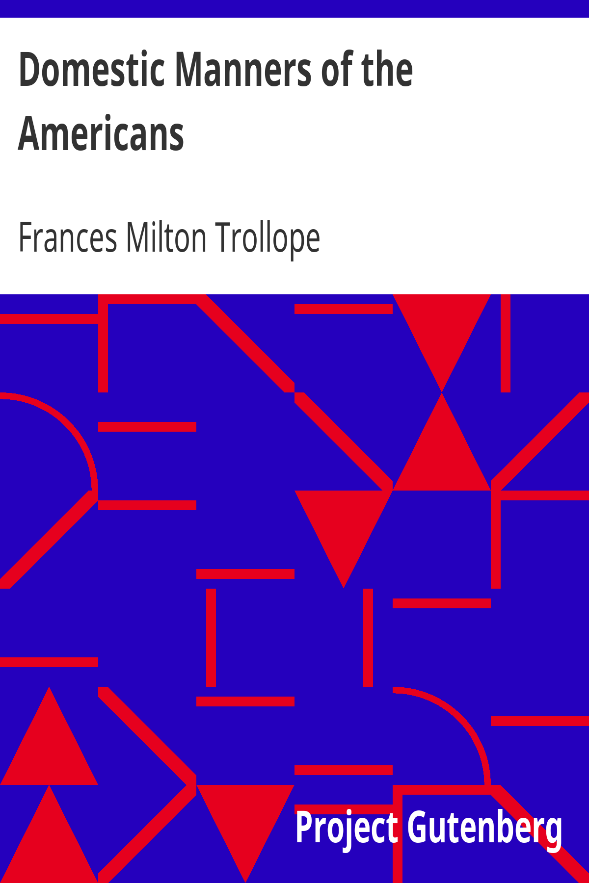 Domestic Manners of the Americans ebook cover