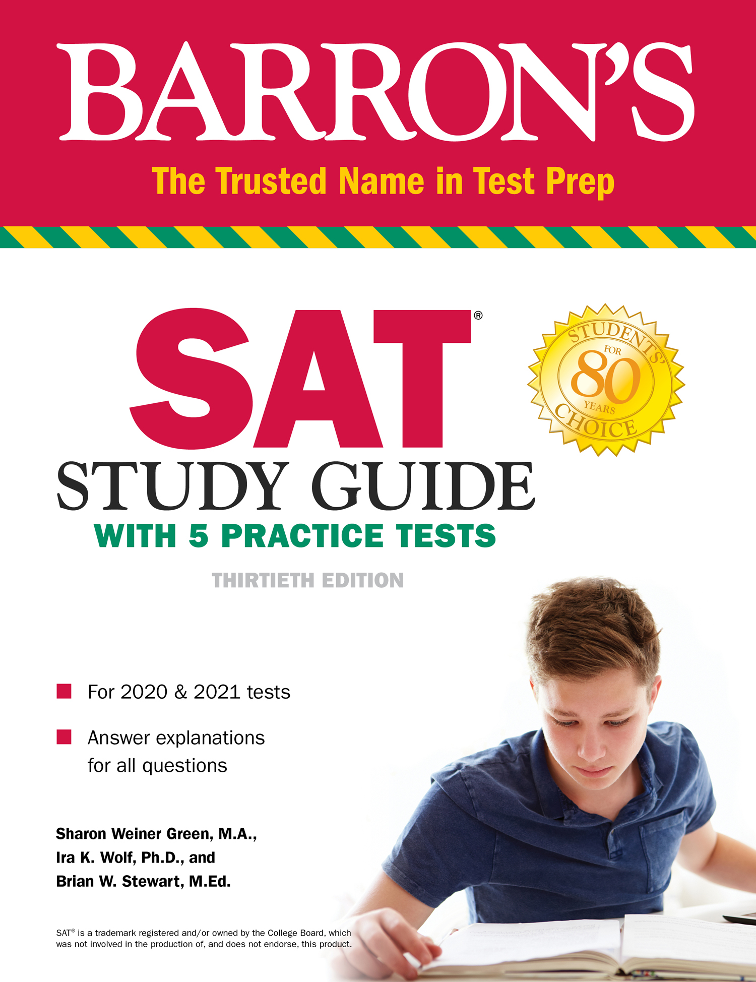 SAT Study Guide with 5 Practice Tests ebook cover