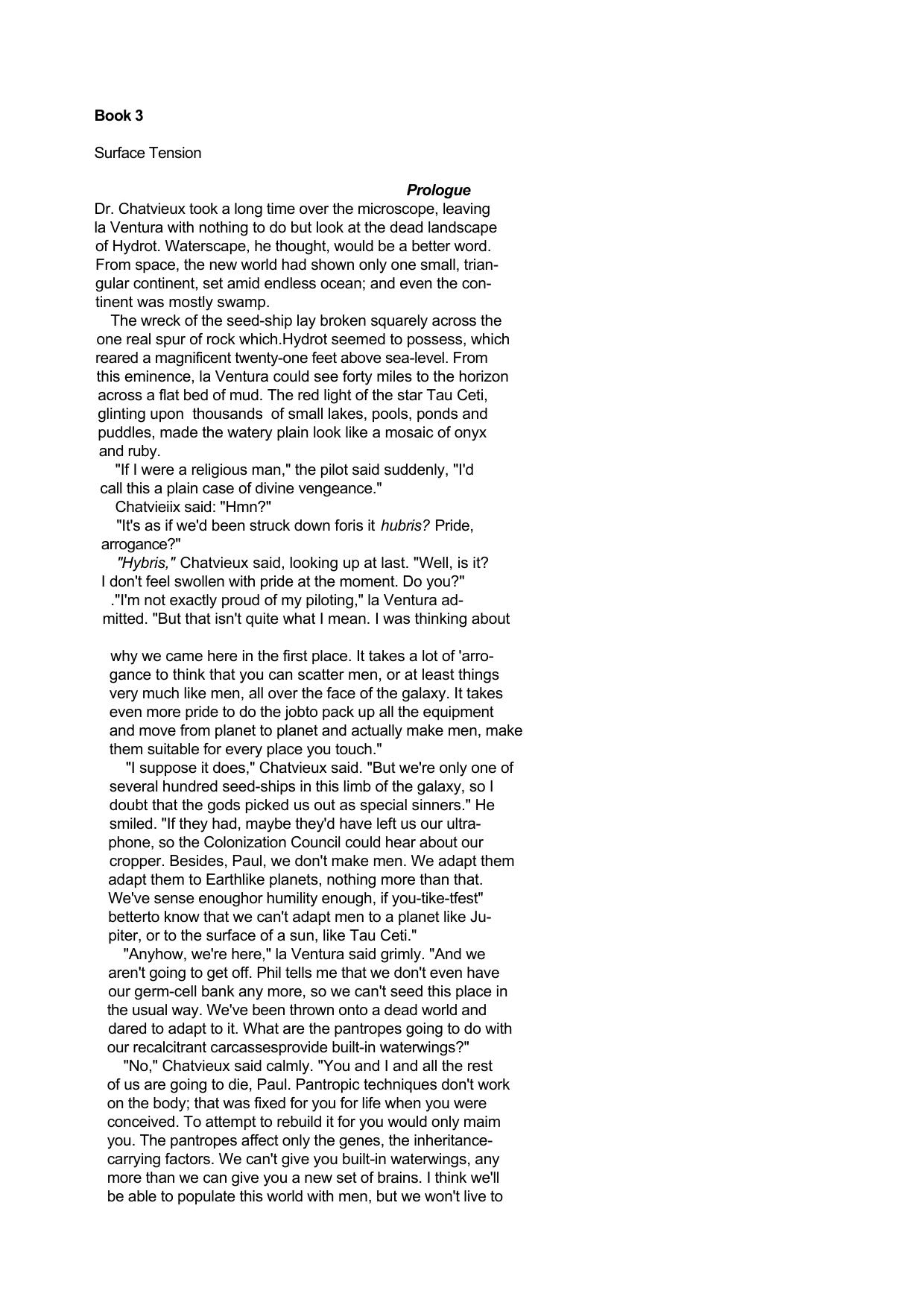 James Blish Surface Tension ebook cover