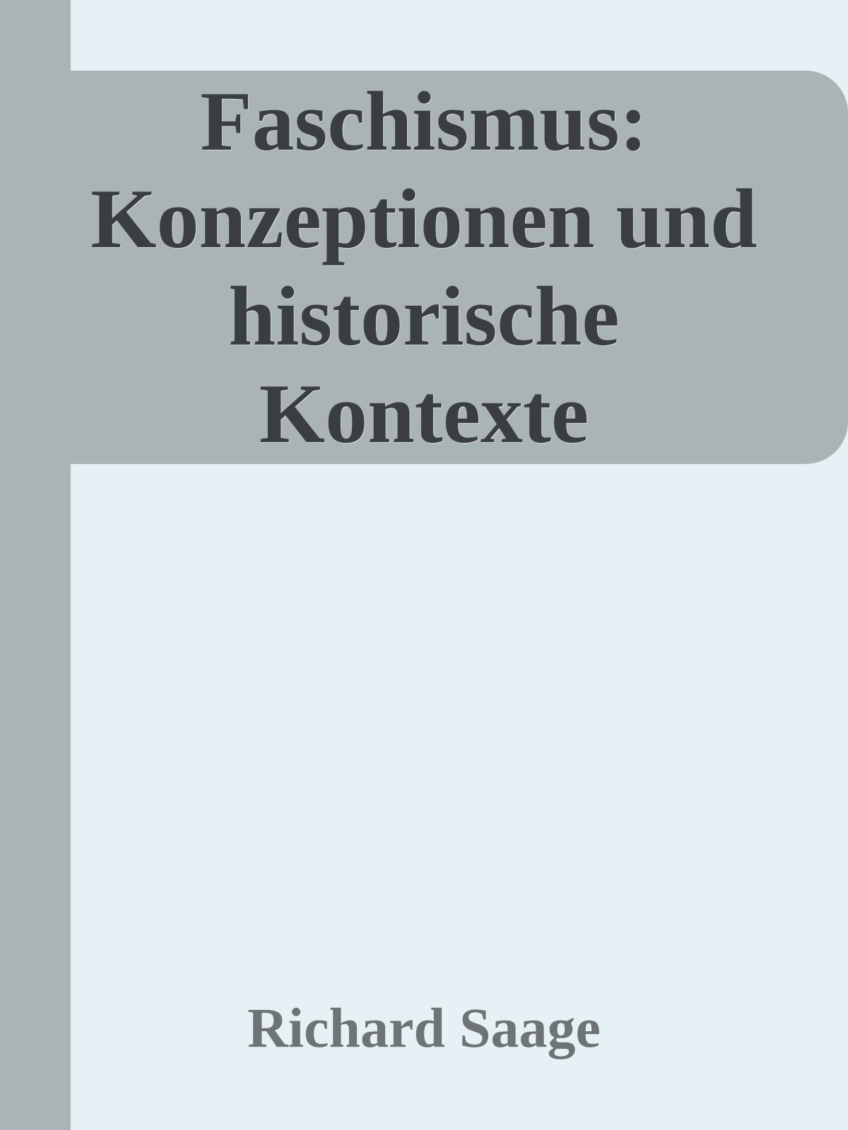 Faschismus: Konzeptionen und historische Kontexte ebook cover