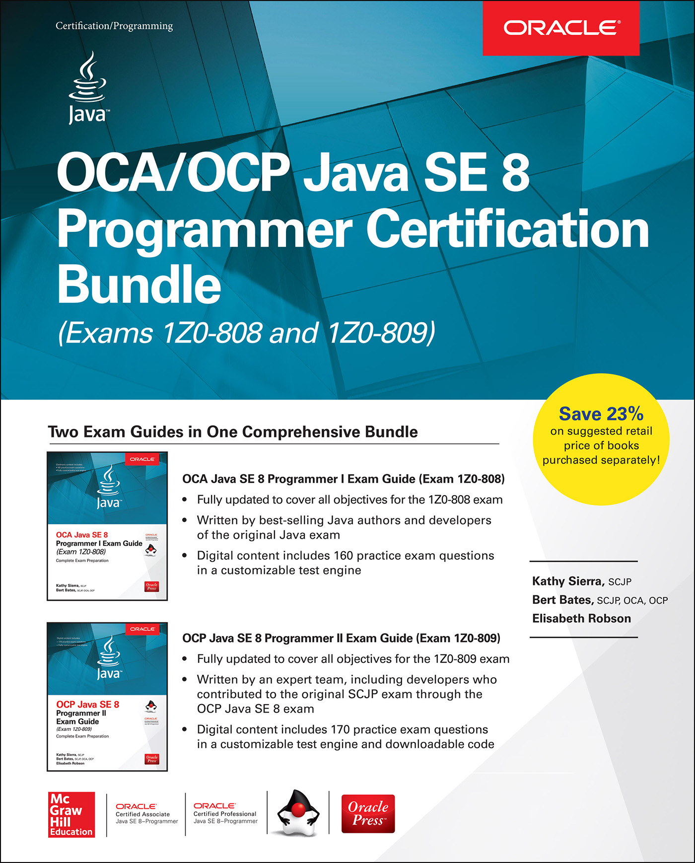 OCA-OCP Java SE 8 Programmer Certification Bundle (Exams 1Z0-808 and 1Z0-809) ebook cover