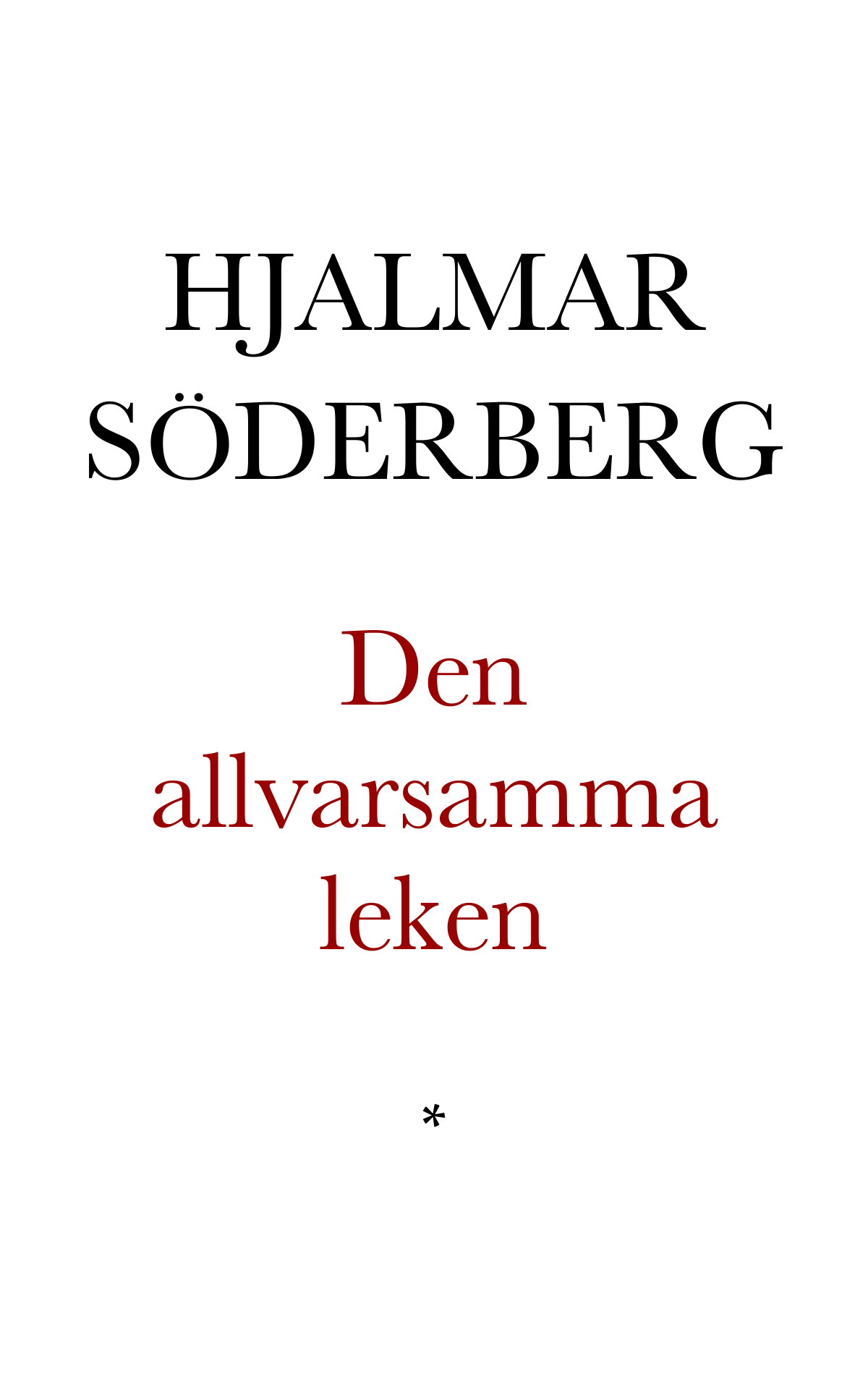 Den allvarsamma leken ebook cover