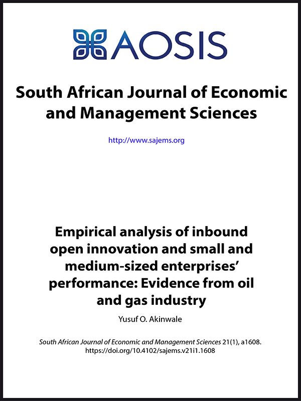 Empirical analysis of inbound open innovation and small and medium-sized enterprises&acirc;&euro;&trade; performance: Evidence from oil and gas industry ebook cover
