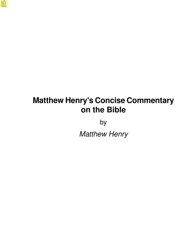 Matthew Henry's Concise Commentary on the Bible ebook cover