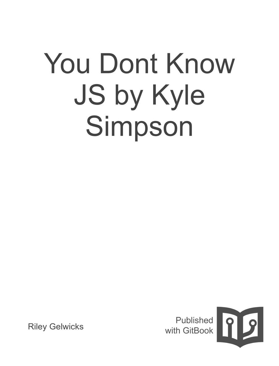 You Dont Know JS by Kyle Simpson ebook cover