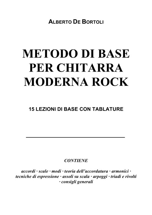 Metodo di base per chitarra moderna rock ebook cover