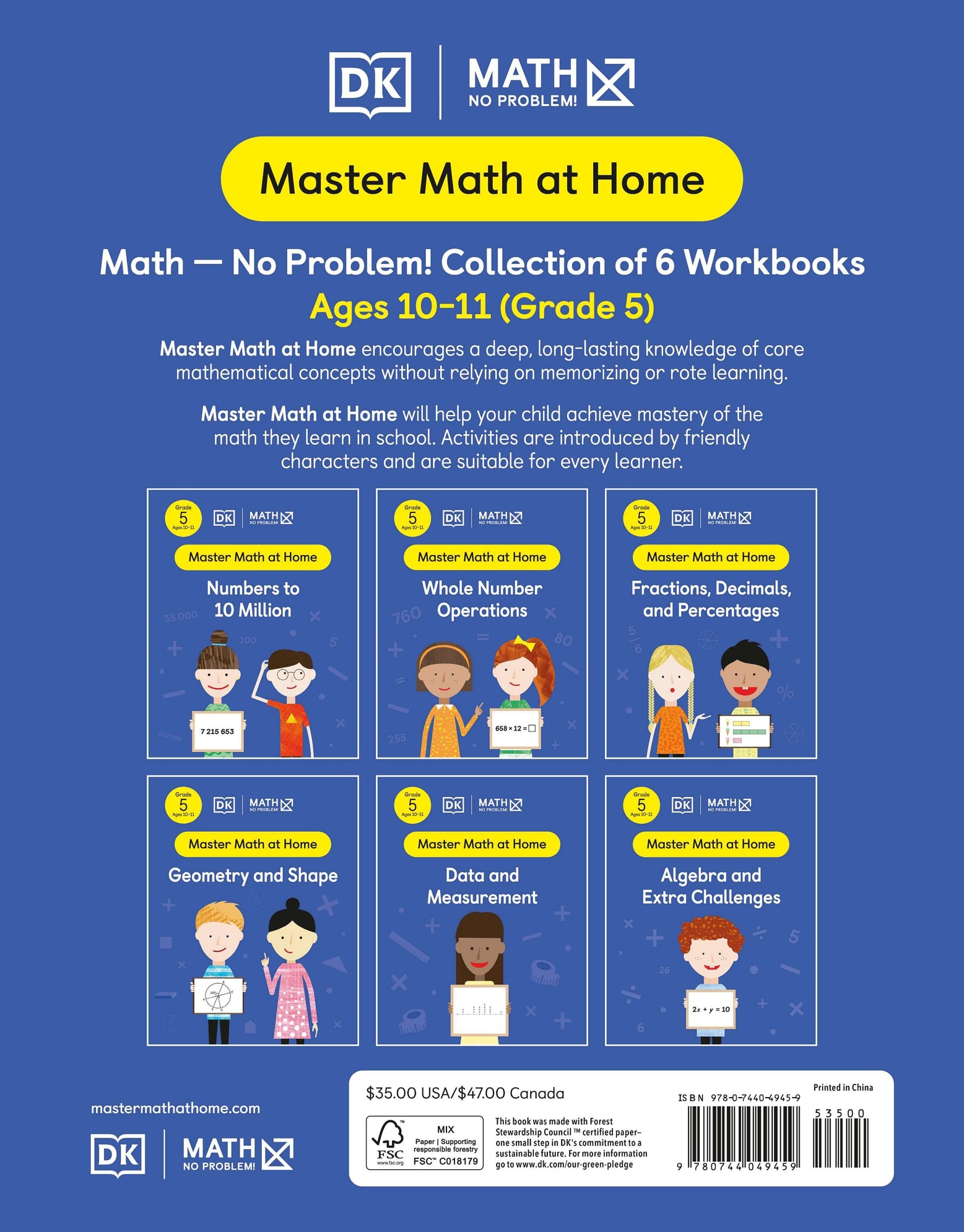 Math &acirc;&euro;&rdquo; No Problem! Collection of 6 Workbooks, Grade 5 Ages 10-11 ebook cover