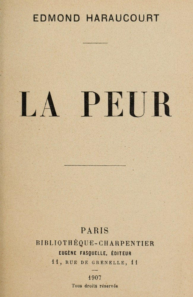 La peur ebook cover