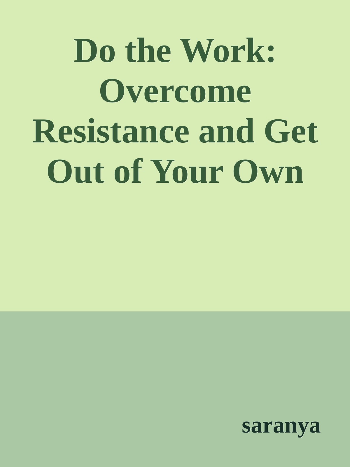 Do the Work: Overcome Resistance and Get Out of Your Own Way.epub ebook cover