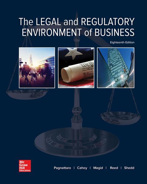 (DPH Sample CH3 ONLY)  Pagnattaro, 19e, The Legal and Regulatory Environment of Business ebook cover