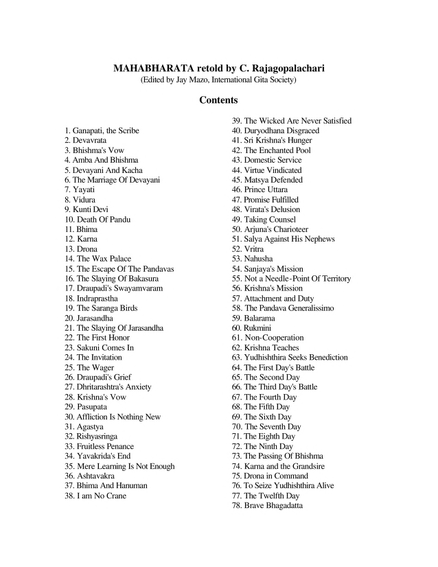 Mahabharata ebook cover