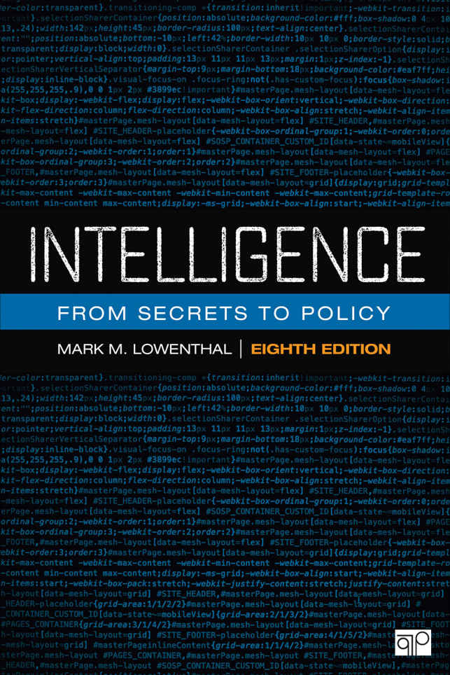 Intelligence ebook cover