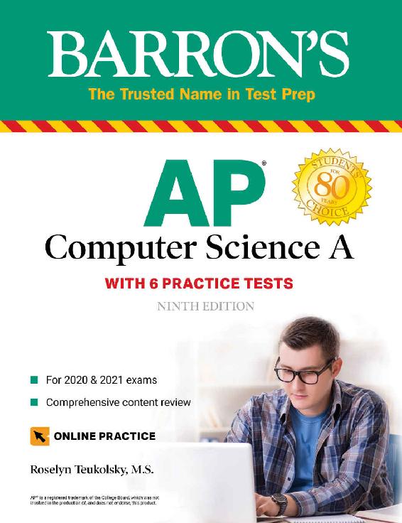 AP Computer Science A: With 6 Practice Tests (Barron's Test Prep) ebook cover