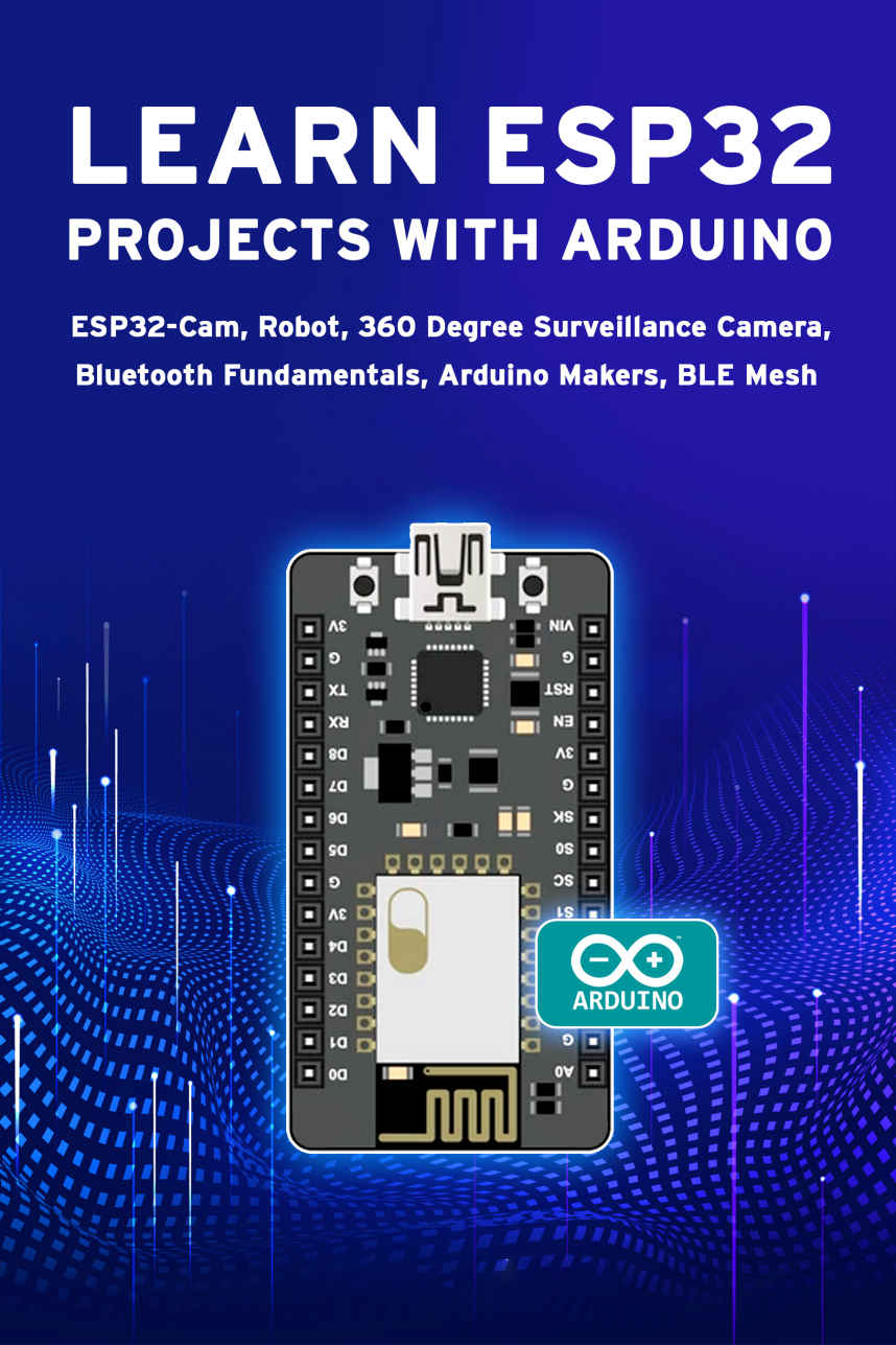 LEARN ESP32 PROJECTS WITH ARDUINO ebook cover
