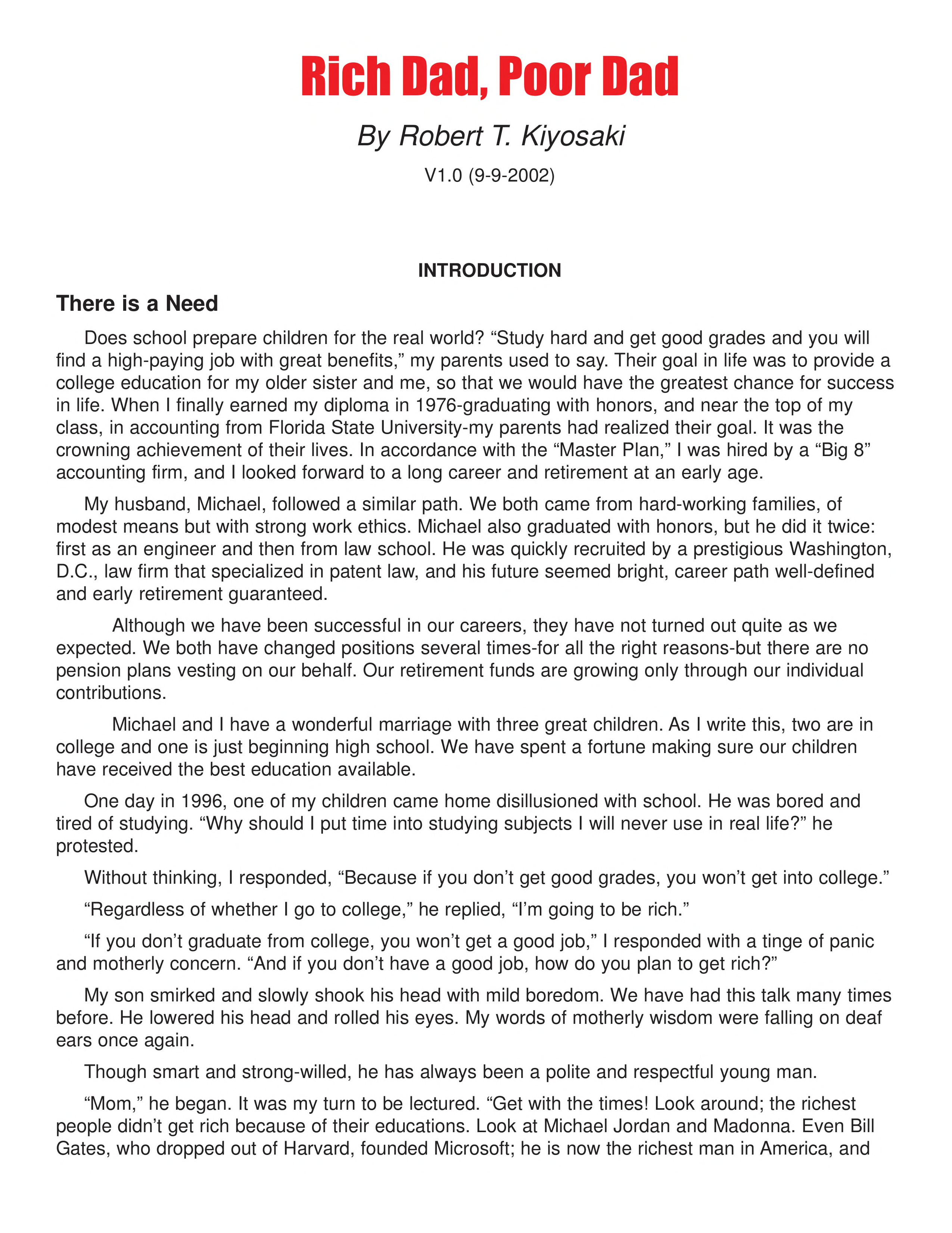 Rich Dad Poor Dad By Robert Kiyosaki ebook cover