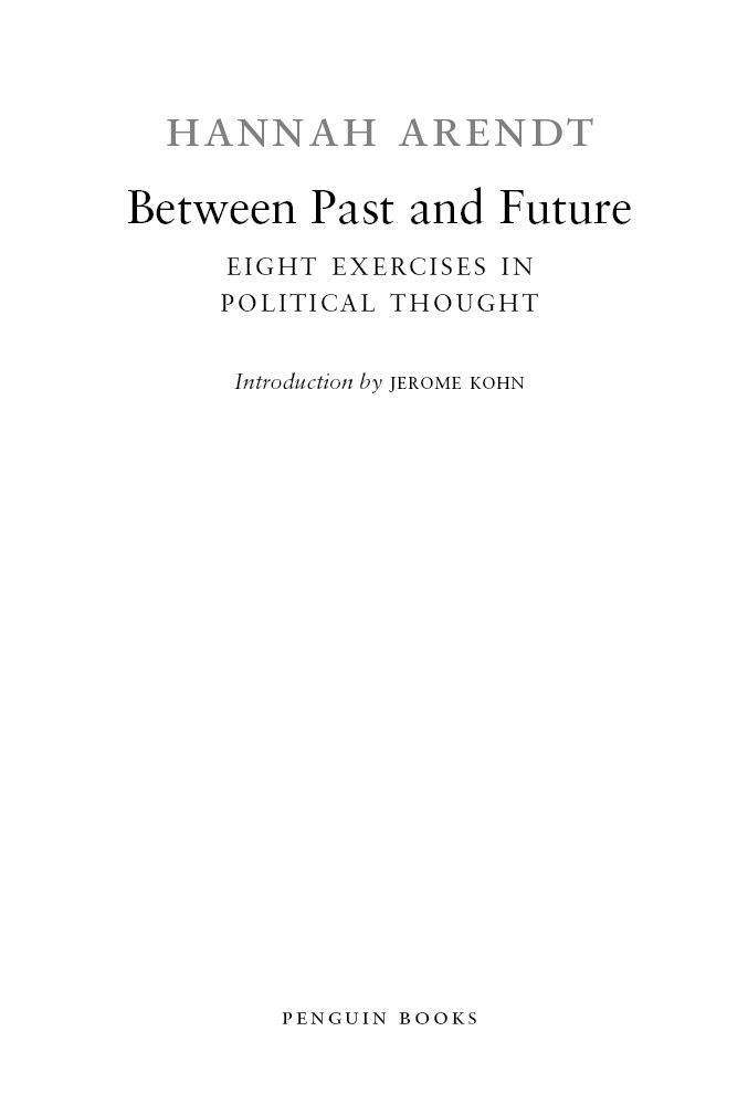 Between Past and Future ebook cover