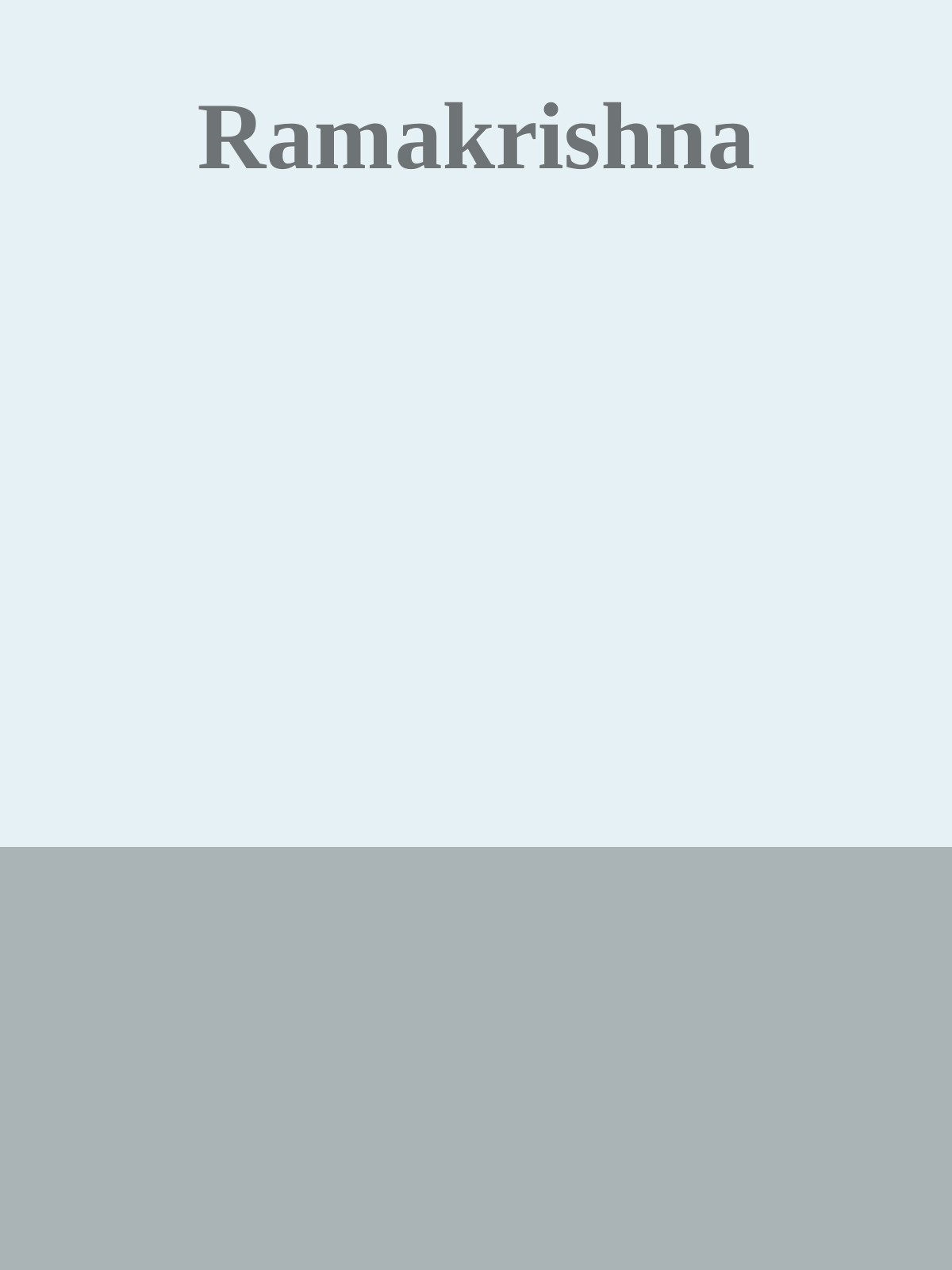 Ramakrishna ebook cover