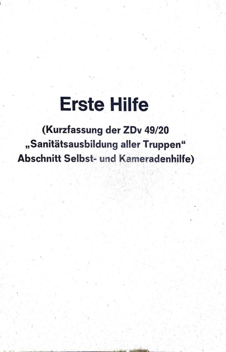 Erste Hilfe - Kurzfassung der ZDv 49-20 Sanit&Atilde;&curren;tsausbildung aller Truppen ebook cover
