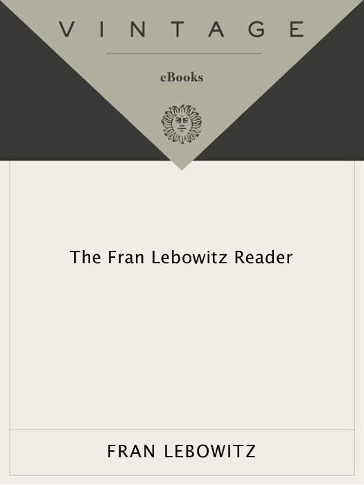 The Fran Lebowitz Reader ebook cover