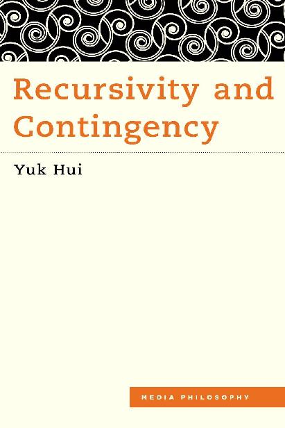 Recursivity and Contingency (Media Philosophy) ebook cover