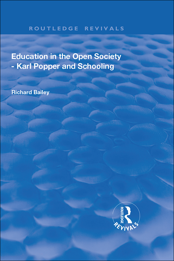 Education in the Open Society - Karl Popper and Schooling ebook cover