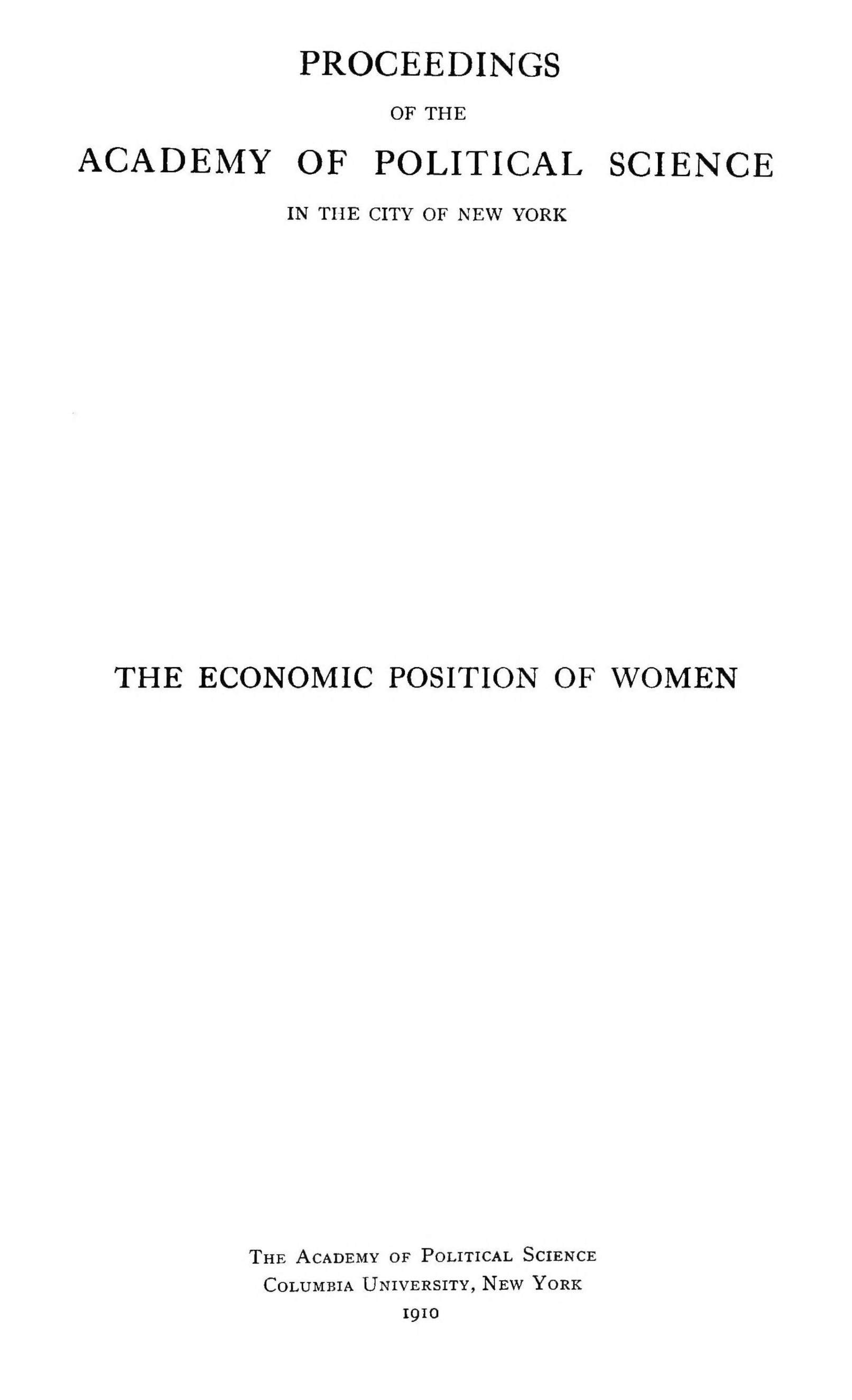 The economic position of women ebook cover