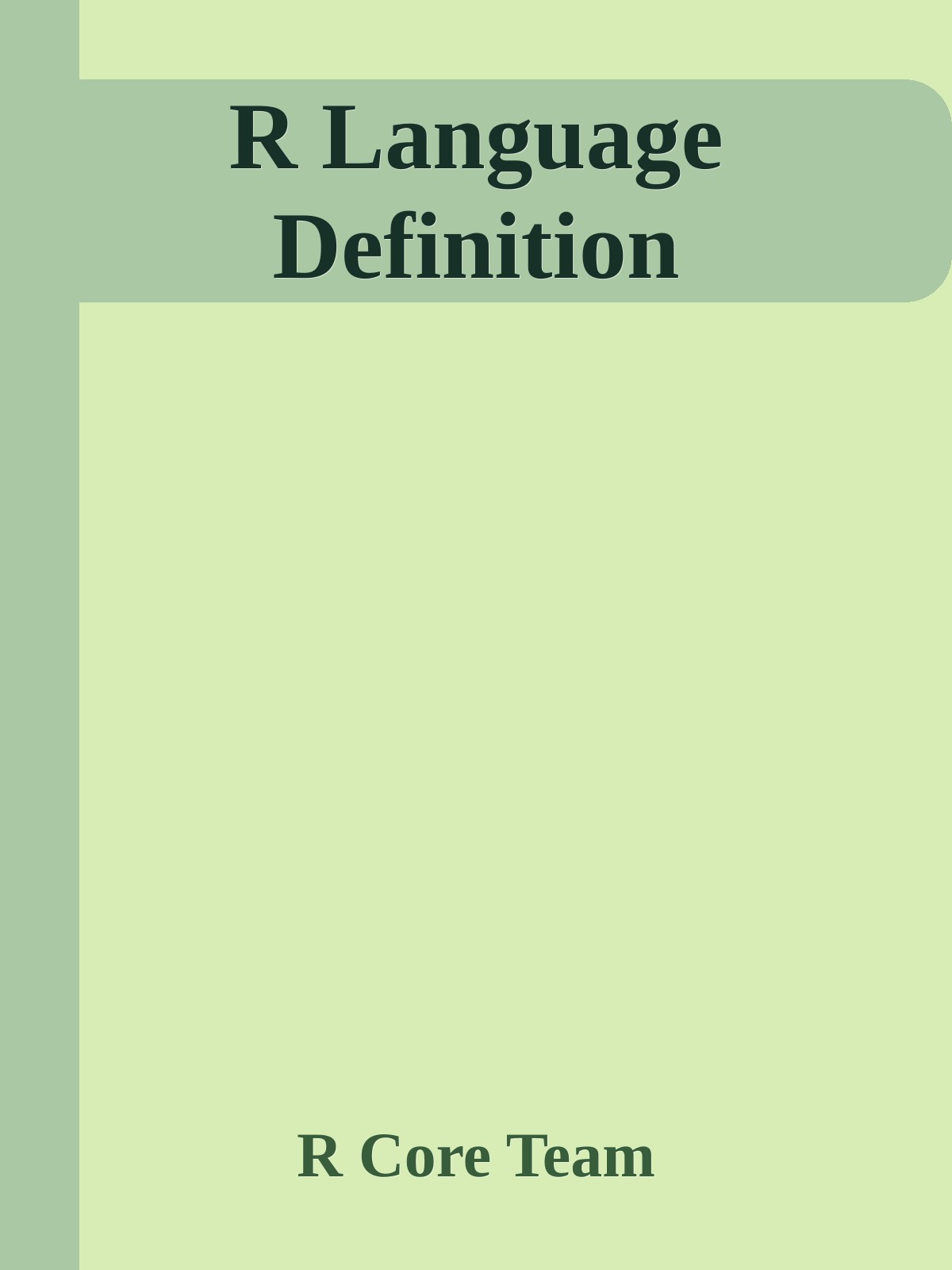 R Language Definition ebook cover