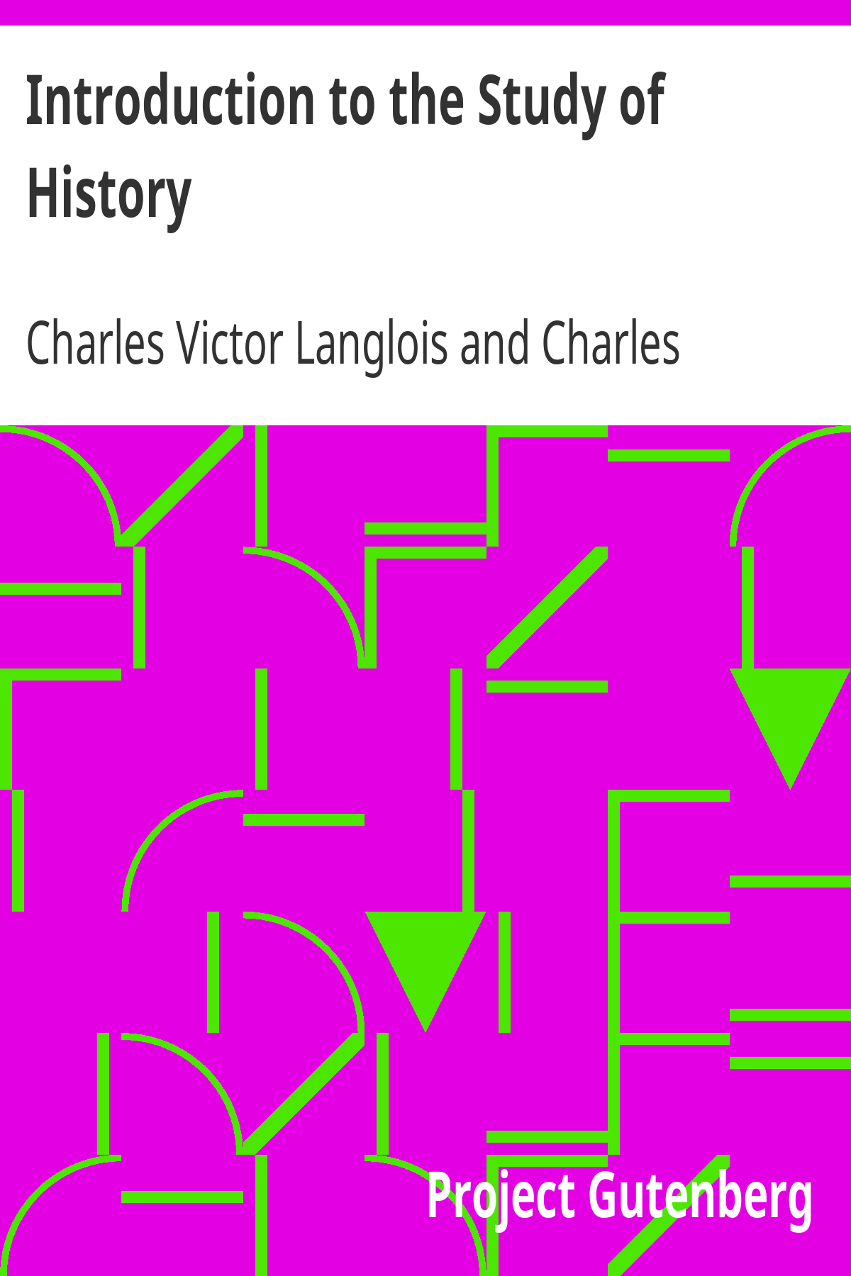 Introduction to the Study of History ebook cover