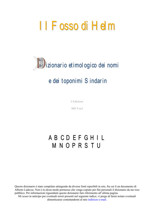 Il fosso di Helm - Dizionario etimologico dei nomi e dei toponimi S indarin ebook cover