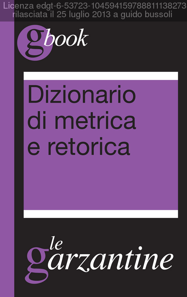 Dizionario di metrica e retorica ebook cover