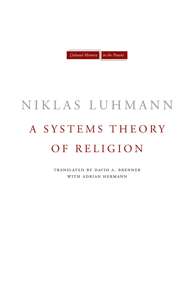 A Systems Theory of Religion ebook cover